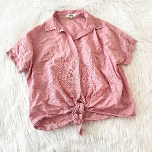 Madewell Red Front Tie Top